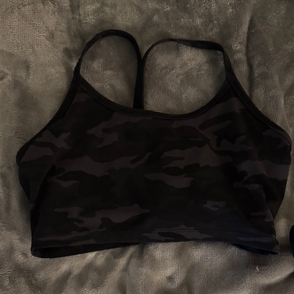 Women's Black Camouflage Sports Bra